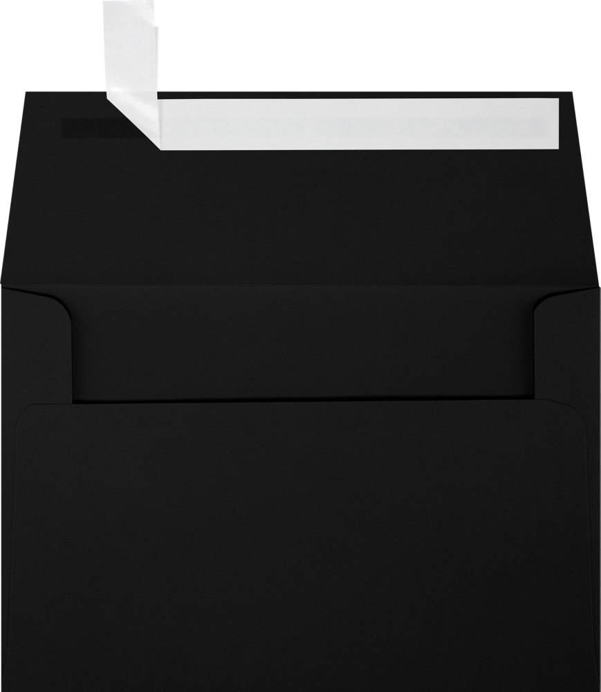 Smooth Midnight Black 32lb A4 Invitation Envelopes (4 1/4 x 6 1/4) with Peel & Seal