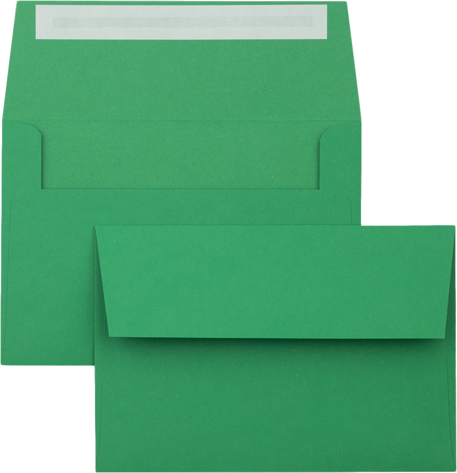 Holiday Green 32lb A4 Invitation Envelopes (4 1/4 x 6 1/4) with Peel & Seal