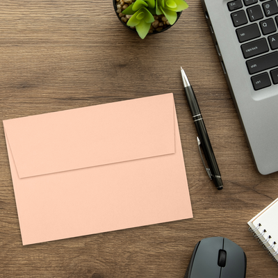 Blush Pink 32lb A6 Invitation Envelopes (4 3/4 x 6 1/2) with Peel & Seal