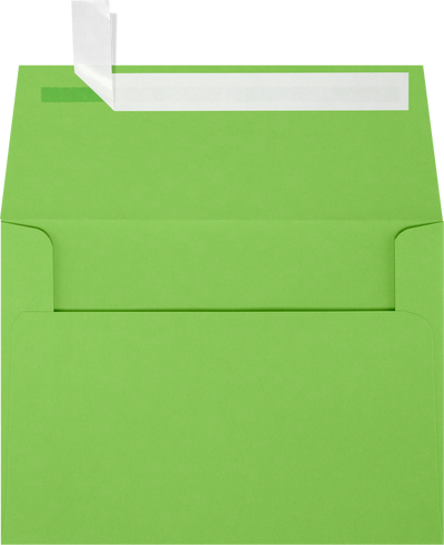 Lime Green 32lb A6 Invitation Envelopes (4 3/4 x 6 1/2) with Peel & Seal
