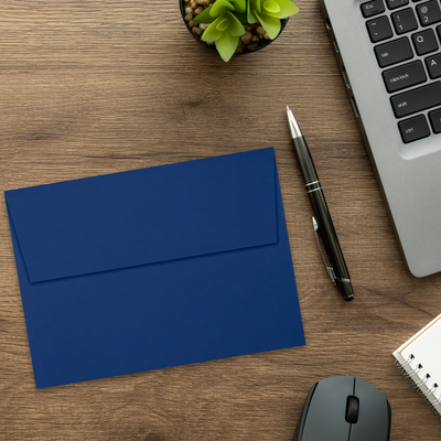 Navy Blue 32lb A6 Invitation Envelopes (4 3/4 x 6 1/2) with Peel & Seal