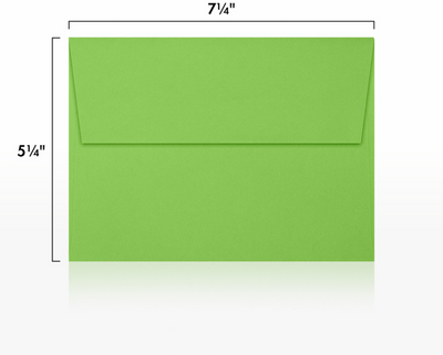 Lime Green 32lb A7 Invitation Envelopes (5 1/4 x 7 1/4) with Peel & Seal