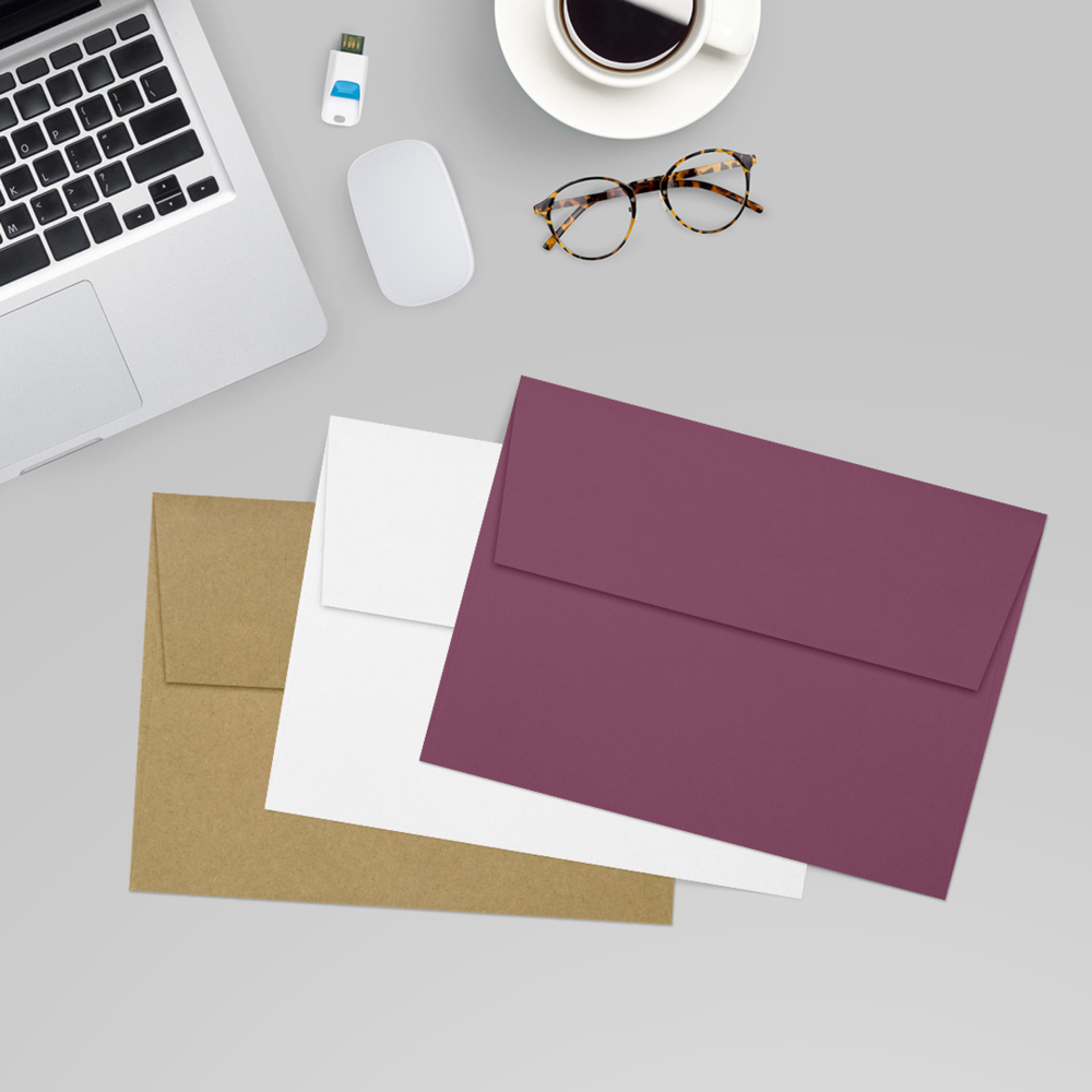 Vintage Plum Purple 32lb A7 Invitation Envelopes (5 1/4 x 7 1/4) with Peel & Seal
