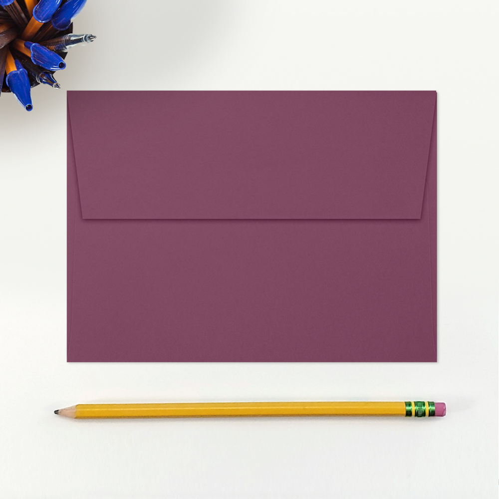 Vintage Plum Purple 32lb A7 Invitation Envelopes (5 1/4 x 7 1/4) with Peel & Seal