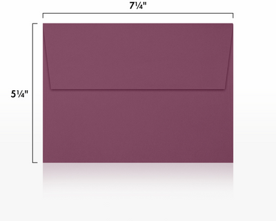 Vintage Plum Purple 32lb A7 Invitation Envelopes (5 1/4 x 7 1/4) with Peel & Seal
