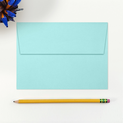 Seafoam Aqua Blue 32lb A7 Invitation Envelopes (5 1/4 x 7 1/4) with Peel & Seal