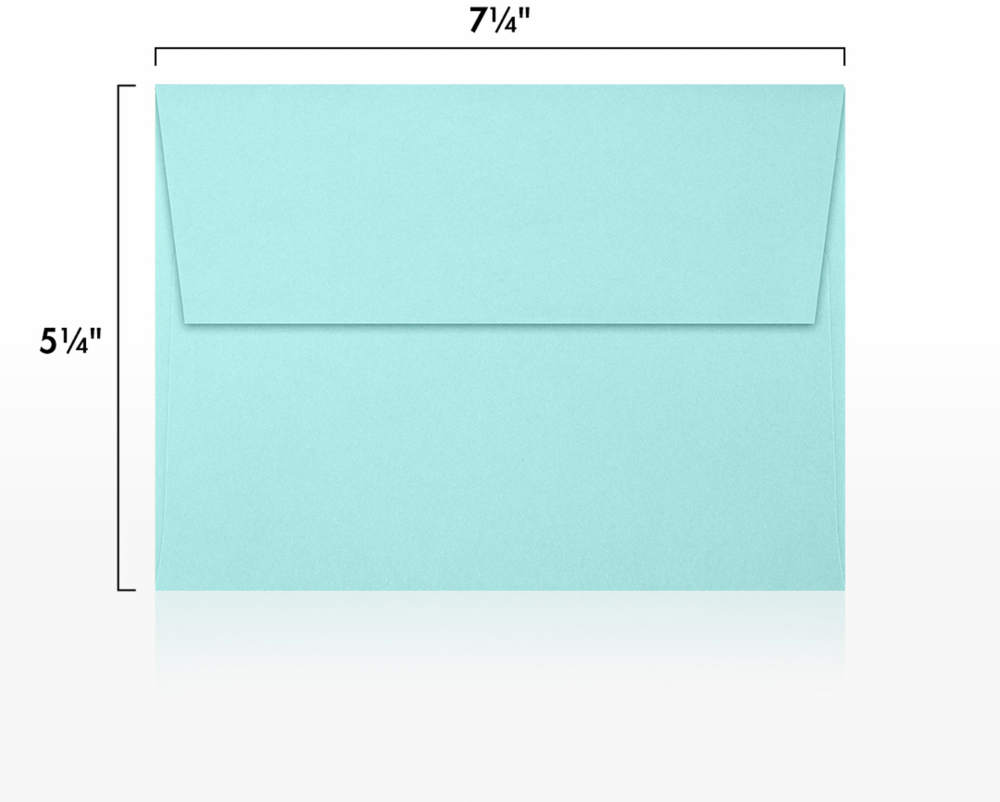 Seafoam Aqua Blue 32lb A7 Invitation Envelopes (5 1/4 x 7 1/4) with Peel & Seal
