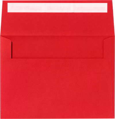 Ruby Red with Holiday Leaves 32lb A7 Invitation Envelopes (5 1/4 x 7 1/4) with Peel & Seal