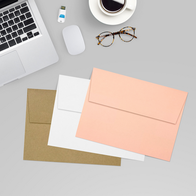 Blush Pink 32lb A7 Invitation Envelopes (5 1/4 x 7 1/4) with Peel & Seal