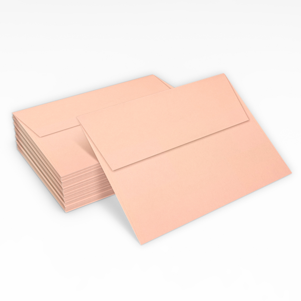 Blush Pink 32lb A7 Invitation Envelopes (5 1/4 x 7 1/4) with Peel & Seal