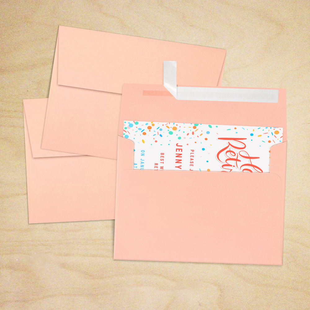Blush Pink 32lb A7 Invitation Envelopes (5 1/4 x 7 1/4) with Peel & Seal