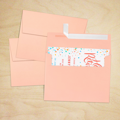 Blush Pink 32lb A7 Invitation Envelopes (5 1/4 x 7 1/4) with Peel & Seal