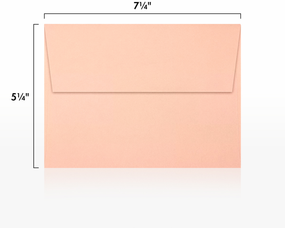 Blush Pink 32lb A7 Invitation Envelopes (5 1/4 x 7 1/4) with Peel & Seal