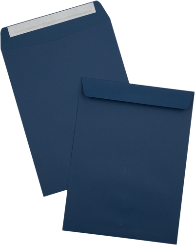 Navy Blue 32lb 9 x 12 Open End Envelopes with Peel & Seal