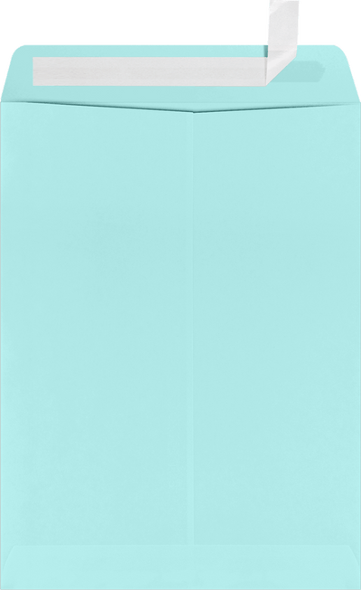 Seafoam Aqua Blue 32lb 9 x 12 Open End Envelopes with Peel & Seal
