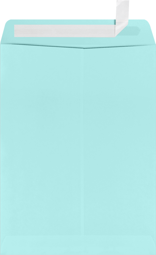 Seafoam Aqua Blue 32lb 9 x 12 Open End Envelopes with Peel & Seal