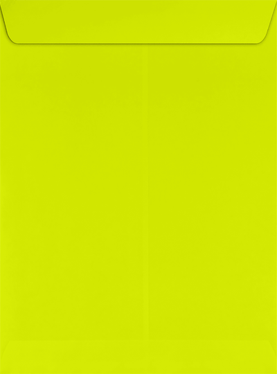 Wasabi Lime Green 32lb 9 x 12 Open End Envelopes with Peel & Seal