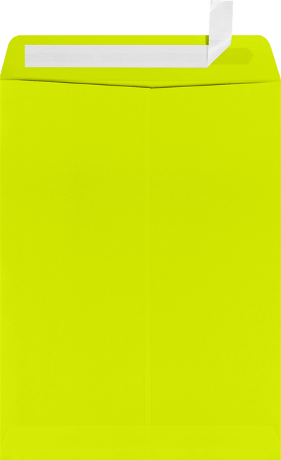 Wasabi Lime Green 32lb 9 x 12 Open End Envelopes with Peel & Seal