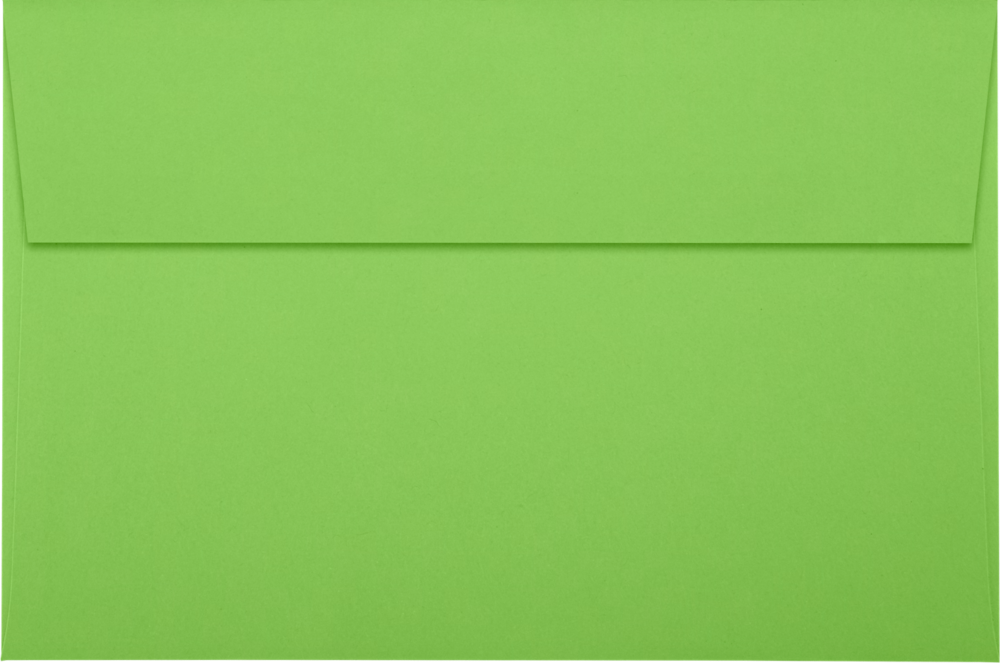 Lime Green 32lb A9 Invitation Envelopes (5 3/4 x 8 3/4) with Peel & Seal