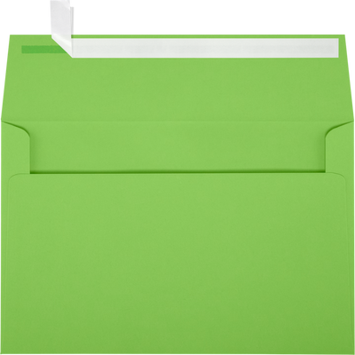Lime Green 32lb A9 Invitation Envelopes (5 3/4 x 8 3/4) with Peel & Seal