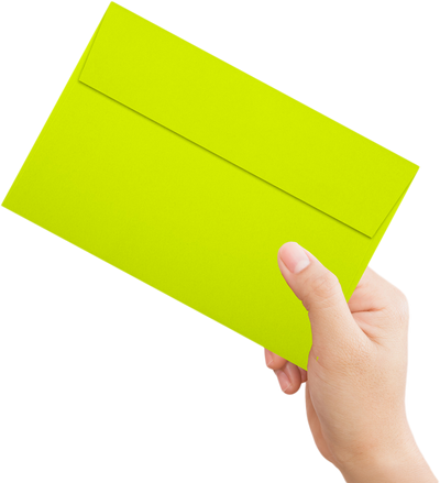 Wasabi Lime Green 32lb A9 Invitation Envelopes (5 3/4 x 8 3/4) with Peel & Seal