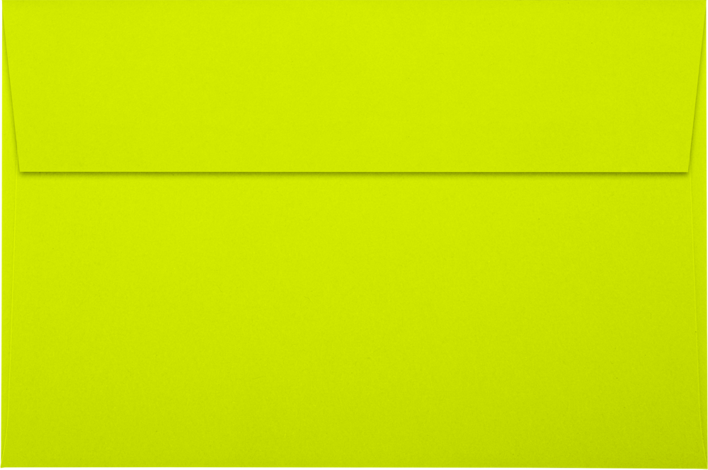 Wasabi Lime Green 32lb A9 Invitation Envelopes (5 3/4 x 8 3/4) with Peel & Seal