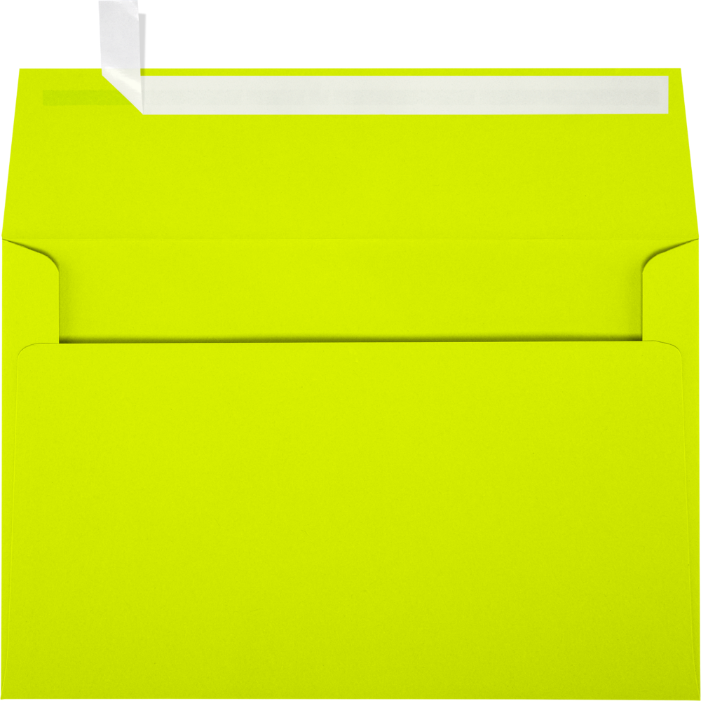 Wasabi Lime Green 32lb A9 Invitation Envelopes (5 3/4 x 8 3/4) with Peel & Seal