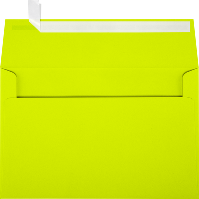 Wasabi Lime Green 32lb A9 Invitation Envelopes (5 3/4 x 8 3/4) with Peel & Seal