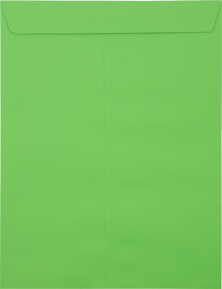 Lime Green 32lb 10 x 13 Open End Envelopes with Peel & Seal