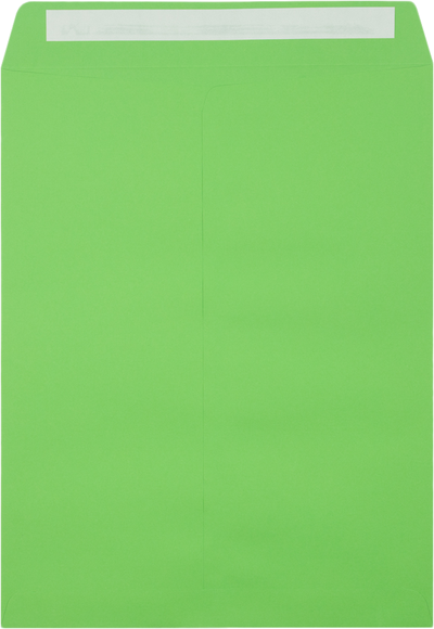 Lime Green 32lb 10 x 13 Open End Envelopes with Peel & Seal