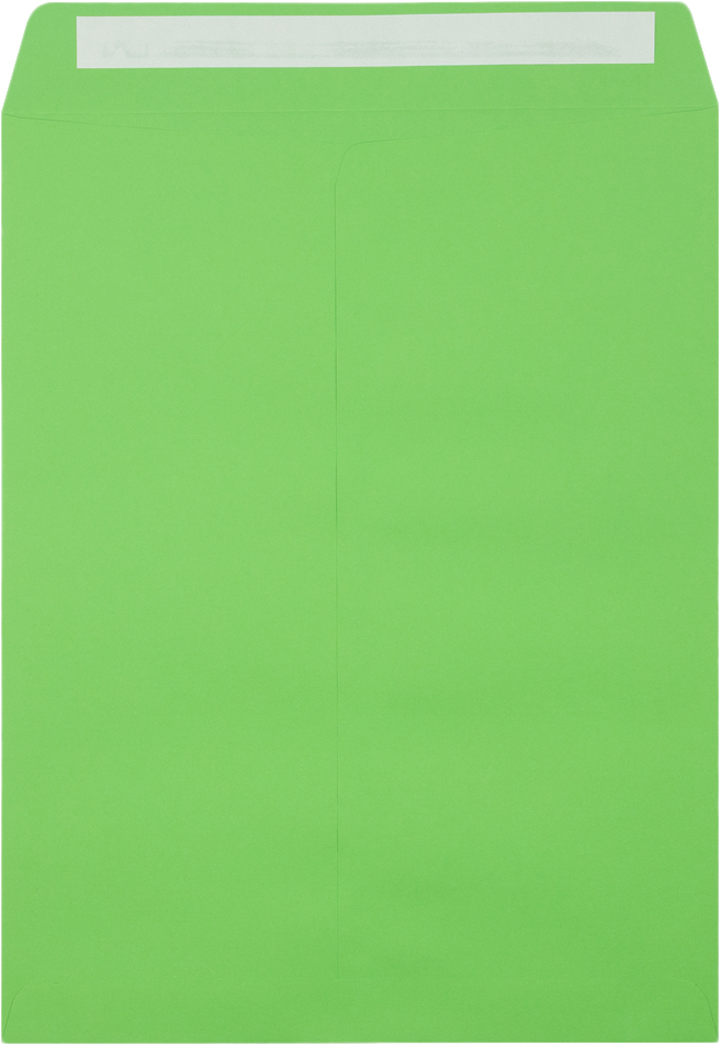 Lime Green 32lb 10 x 13 Open End Envelopes with Peel & Seal