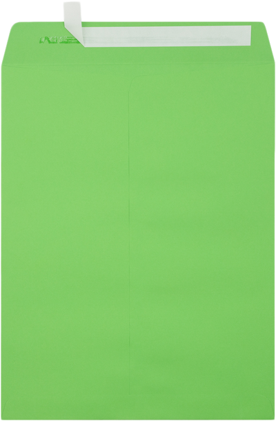 Lime Green 32lb 10 x 13 Open End Envelopes with Peel & Seal