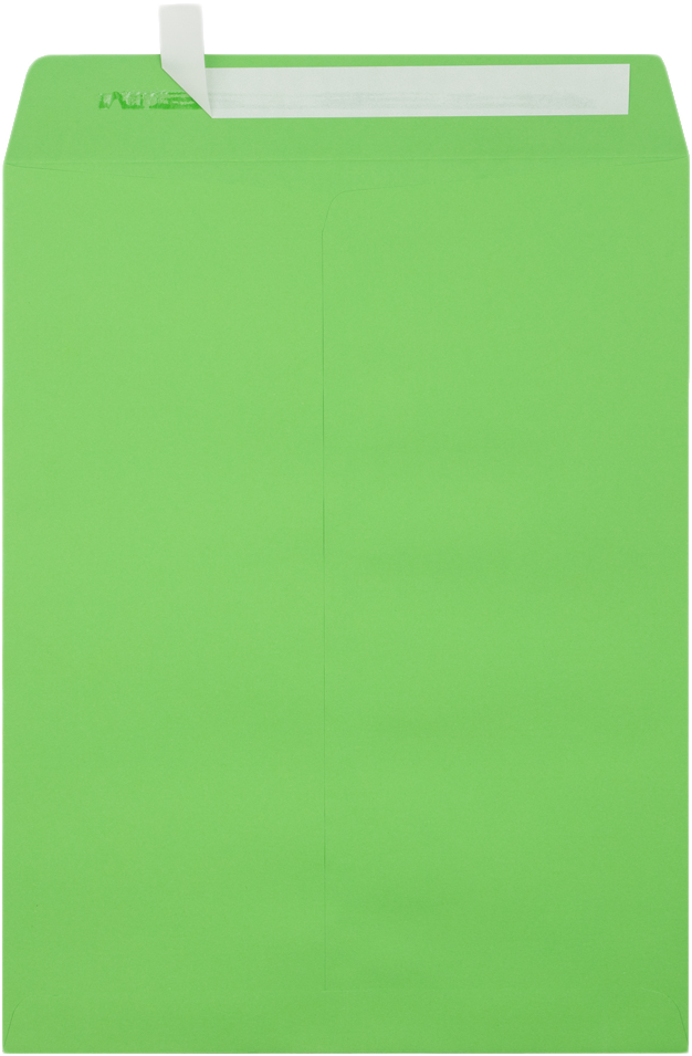 Lime Green 32lb 10 x 13 Open End Envelopes with Peel & Seal
