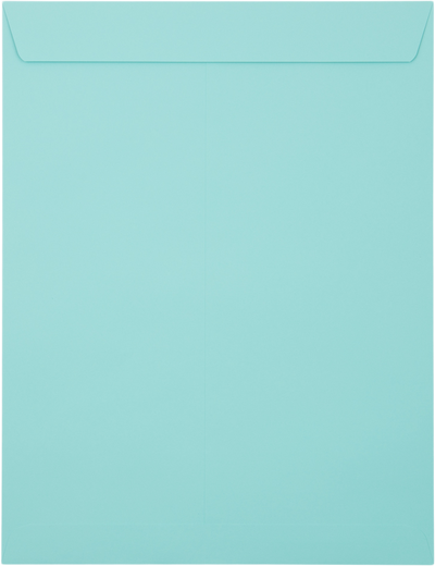 Seafoam Aqua Blue 32lb 10 x 13 Open End Envelopes with Peel & Seal