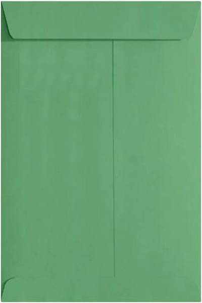 Holiday Green 32lb 10 x 13 Open End Envelopes with Peel & Seal