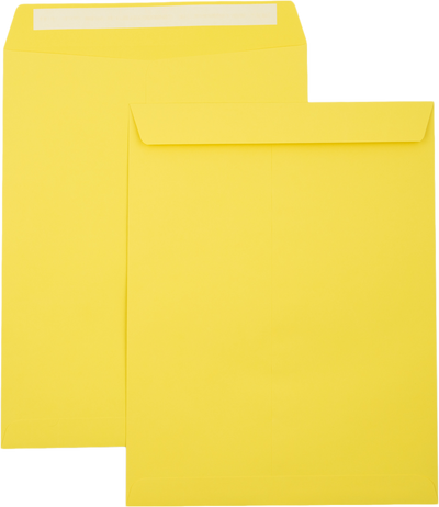 Citrus Yellow 32lb 10 x 13 Open End Envelopes with Peel & Seal