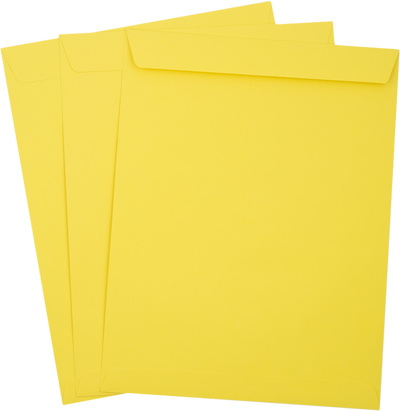 Citrus Yellow 32lb 10 x 13 Open End Envelopes with Peel & Seal