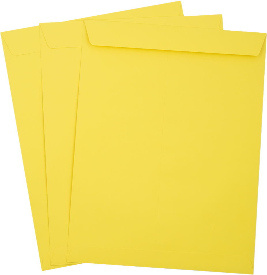 Citrus Yellow 32lb 10 x 13 Open End Envelopes with Peel & Seal