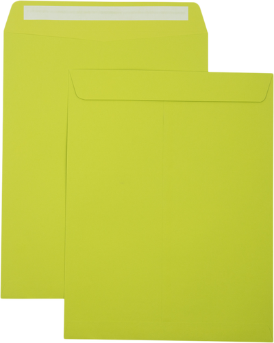 Wasabi Lime Green 32lb 10 x 13 Open End Envelopes with Peel & Seal