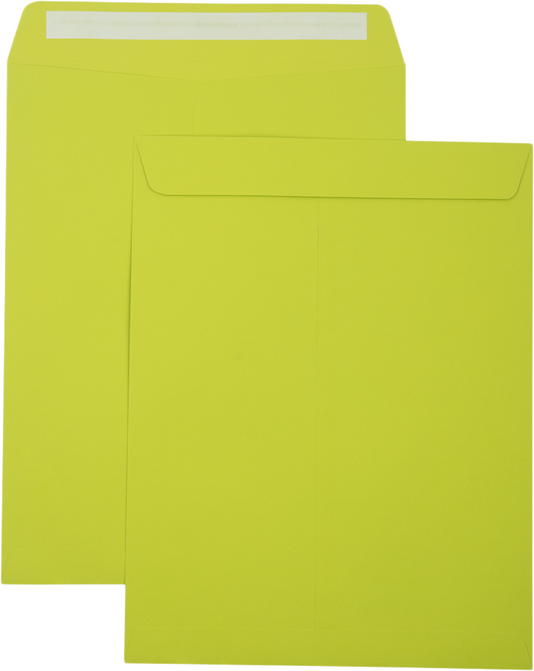 Wasabi Lime Green 32lb 10 x 13 Open End Envelopes with Peel & Seal