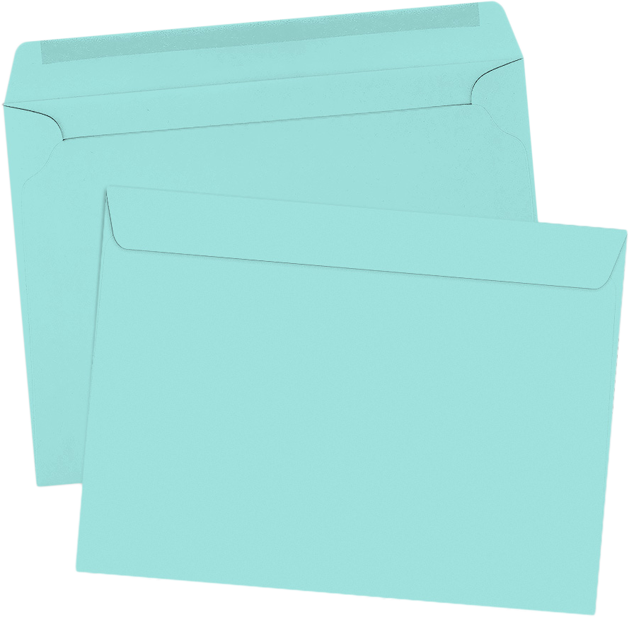 Seafoam Aqua Blue 32lb 9 x 12 Booklet Envelopes