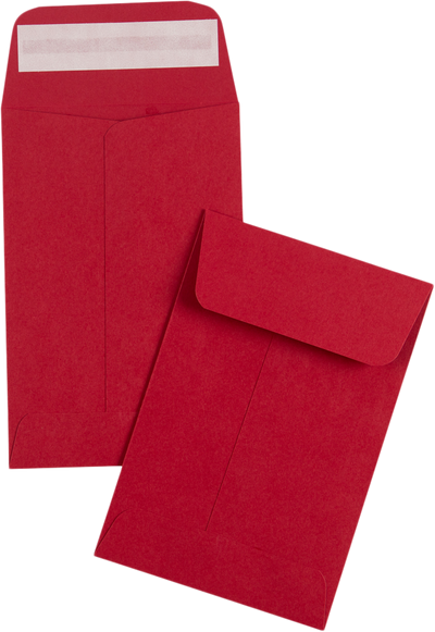 Red 32lb #4 Coin Envelopes (3 x 4 1/2)