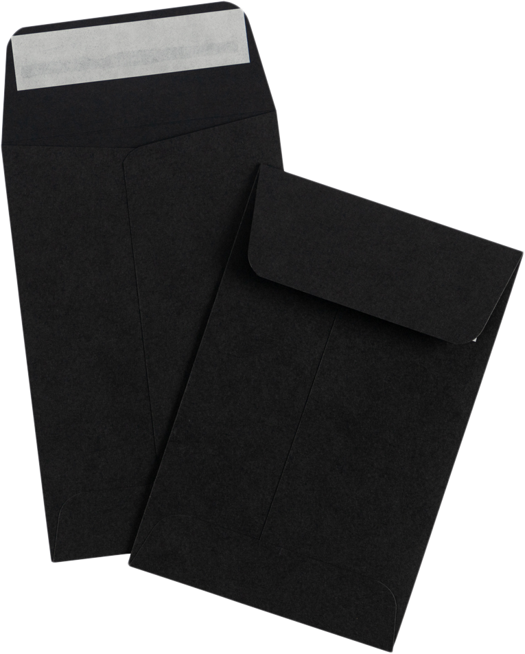 Smooth Midnight Black 32lb #4 Coin Envelopes (3 x 4 1/2)