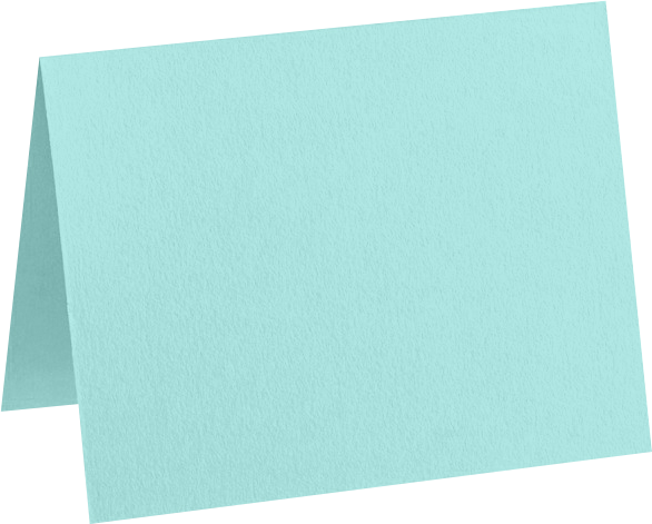 Seafoam Aqua Blue 100lb #17 Mini Foldover Cards (2 9/16 x 3 9/16)