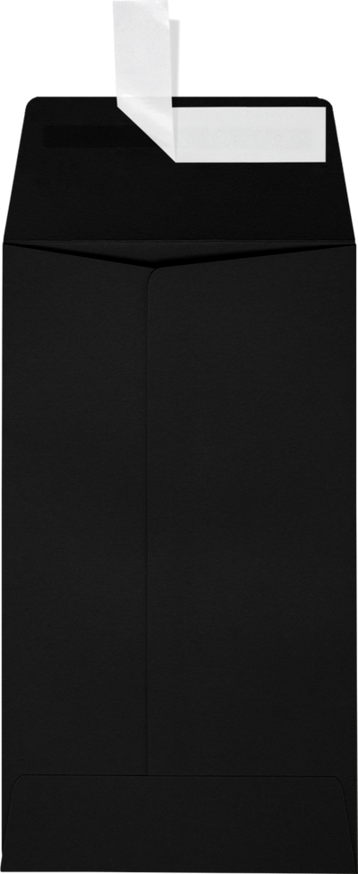 Smooth Midnight Black 32lb #5 1/2 Coin Envelopes (3 1/8 x 5 1/2) with Peel & Seal