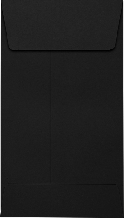 Smooth Midnight Black 32lb #5 1/2 Coin Envelopes (3 1/8 x 5 1/2) with Peel & Seal