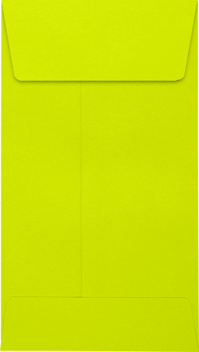 Wasabi Lime Green 32lb #5 1/2 Coin Envelopes (3 1/8 x 5 1/2) with Peel & Seal