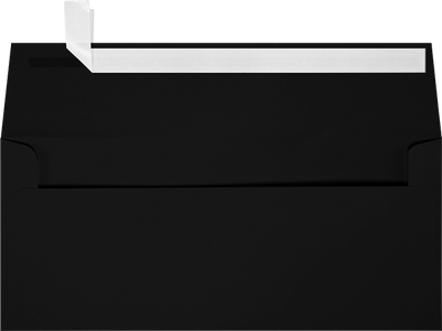 Smooth Midnight Black 32lb #9 Slimline Square Flap Envelopes (3 7/8 x 8 7/8) with Peel & Seal