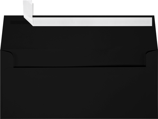 Smooth Midnight Black 32lb #9 Slimline Square Flap Envelopes (3 7/8 x 8 7/8) with Peel & Seal