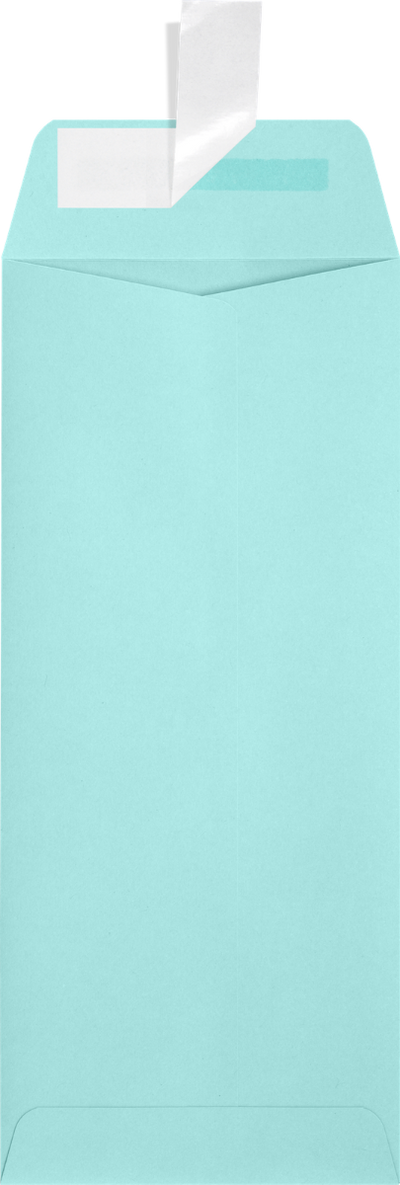 Seafoam Aqua Blue 32lb #10 Policy Envelopes (4 1/8 x 9 1/2) with Peel & Seal